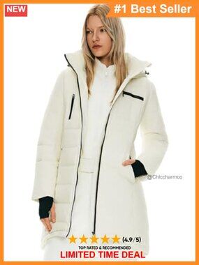 Mid-Long Hooded Quilted Down Puffer Winter Coat Duck Down 700 Fill